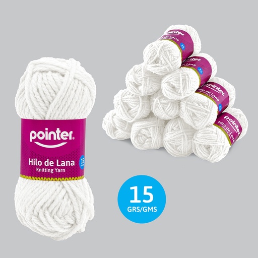 [KY-15G-WH] HILO DE LANA PARA MANUALIDADES BLANCO - 15GRS