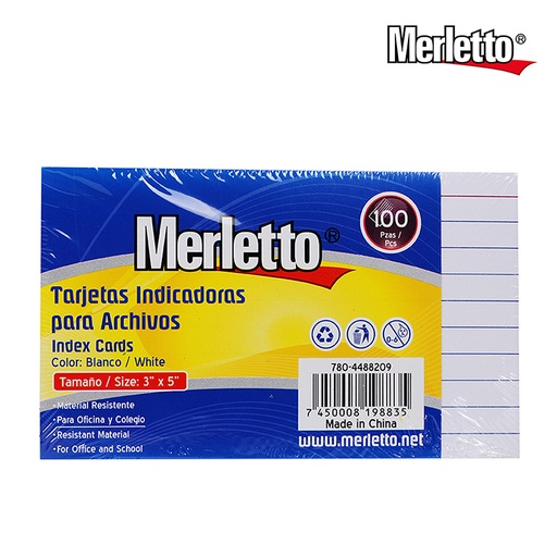 [780-4488209] FICHAS 3X5