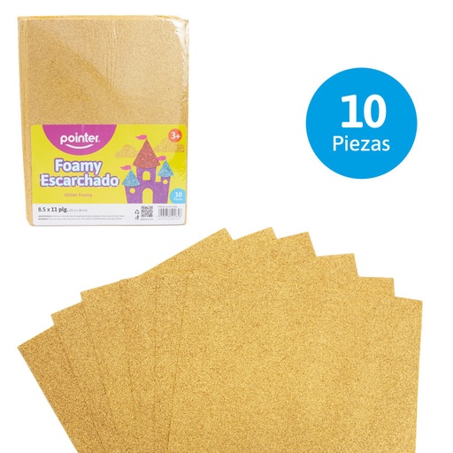 [GL-EVA-7004] FOAMI ESCARCHADO DORADO CARTA (20X30CM)