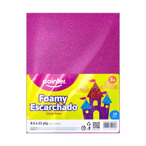 [GL-EVA-7005] FOAMY ESCARCHADO FUCSIA - CARTA (20x30CM)