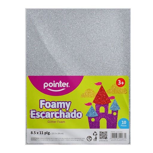[GL-EVA-7016] FOAMY ESCARCHADO PLATEADO - CARTA (20x30CM)