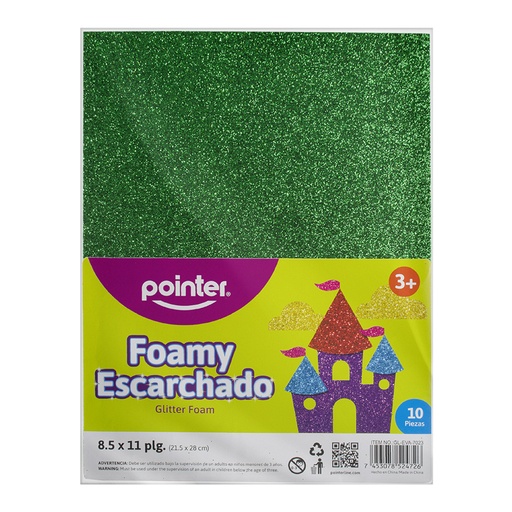 [GL-EVA-7023] FOAMY ESCARCHADO VERDE NAVIDAD - CARTA (20x30CM) 