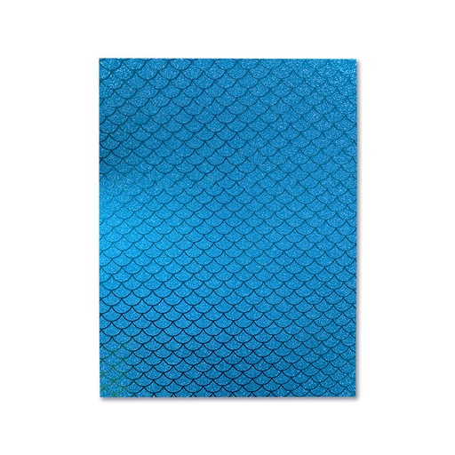 [035.012.7] FOAMI ESTAMPADO AZUL ESCAMAS DOBLECARTA (40X60CM)