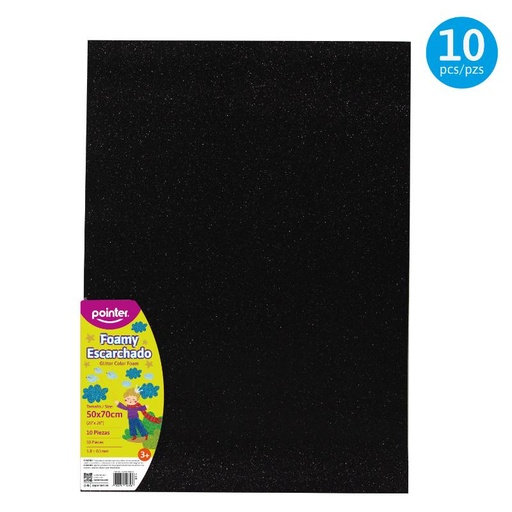 [GL-EVA-7015-57] FOAMI ESCARCHADO NEGRO MEDIANO (50X70CM)
