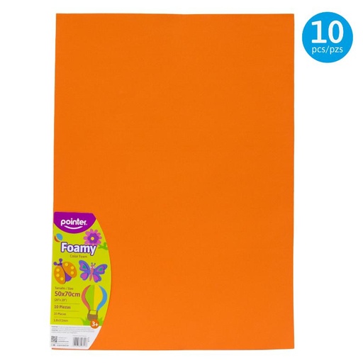 [EVA-7008-57] FOAMI LISO NARANJA MEDIANO (50X70CM)