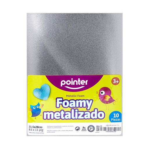[MT-EVA-7016] FOAMY METALIZADO PLATA - CARTA (20x30CM)
