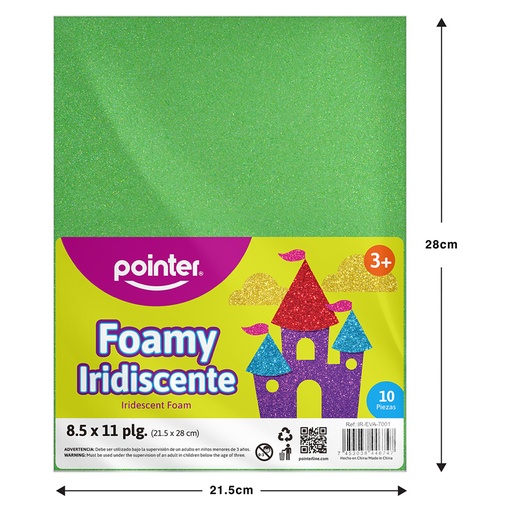 [IR-EVA-7001] FOAMI ESCARCHADO VERDE CLARO CARTA (20X30CM)