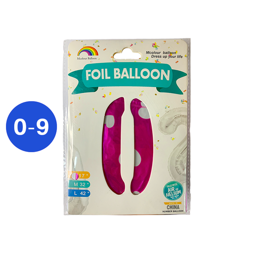 [A959-BLNB-SPH] GLOBO NUMERO FUCSIA PUNTOS 17 