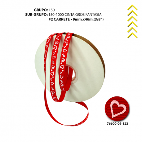 [76600-16-123] GRO #2 FANTASIA CORAZONES ROJO/ROJO 