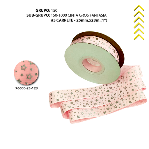 [76600-25-123] GROSS #5 FANTASIA - ESTRELLAS PLATEADO/ROSADO