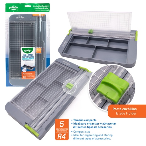 [PC-1935] GUILLOTINA PORTATIL CON ORGANIZADOR A4