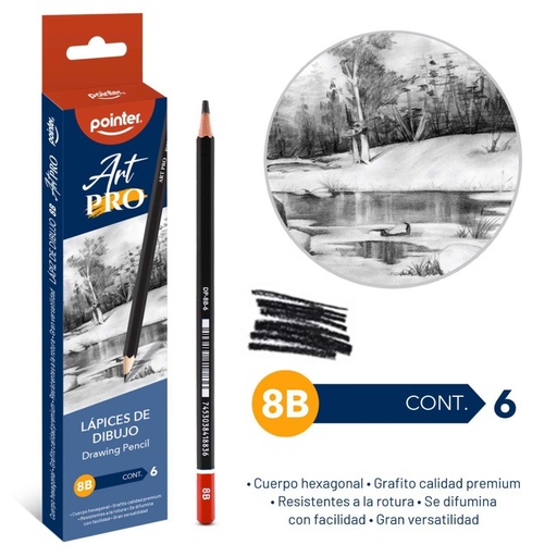 [DP-8B-6] LAPICES DE DIBUJO ART PRO 8B