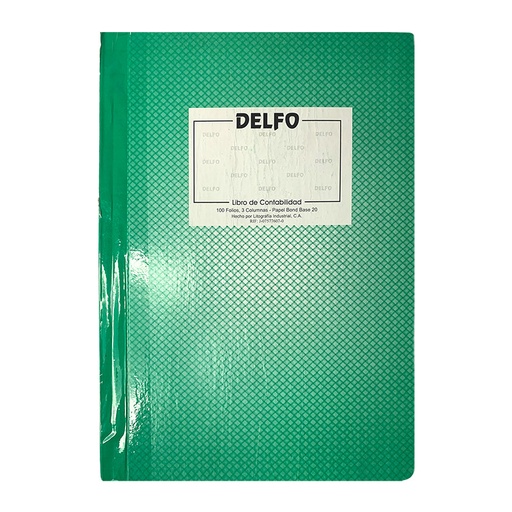 [10461-01] LIBRO DE CONTABILIDAD DELFO 3 COLUMNAS 100 FOLIOS