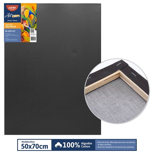[BCA-5070] LIENZO CANVAS NEGRO 50x70