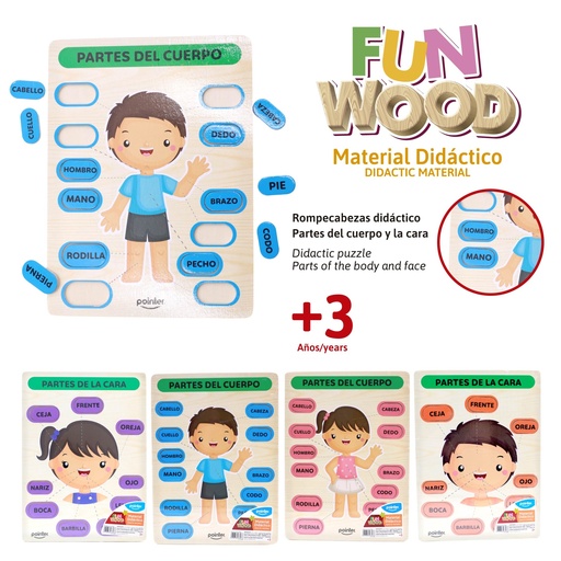 [A126-SP002] ROMPECABEZAS DIDACTICO (PARTES DEL CUERPO Y LA CARA) 