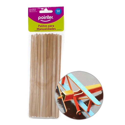 [FW-1905] PALITOS PARA MANUALIDADES (COLOR NATURAL) - 19 x 0.5 x 0.15CM x50PZAS
