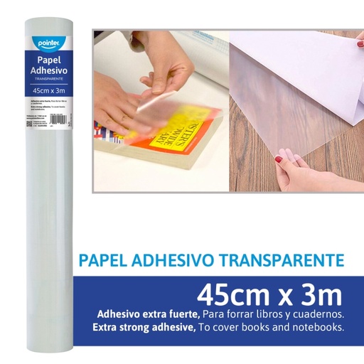 [1101-3MT] PAPEL CONTAC TRANSPARENTE 