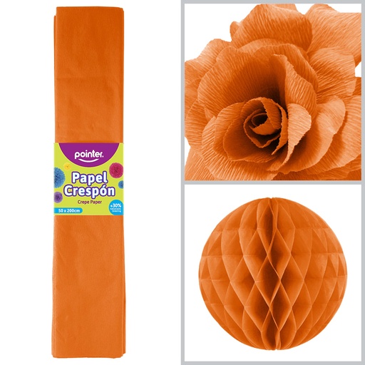[CP-715] PAPEL CREPE - NARANJA (50x200CM)