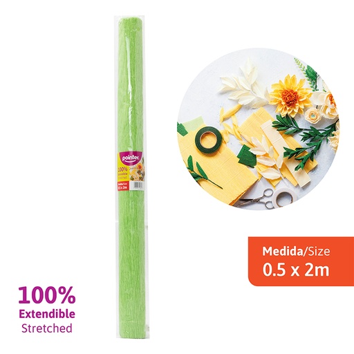 [CP-052-GN] PAPEL CREPE ELASTICO 2M (VERDE)