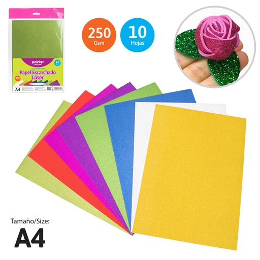 [PM-8-10] PAPEL ESCARCHADO LASER X10