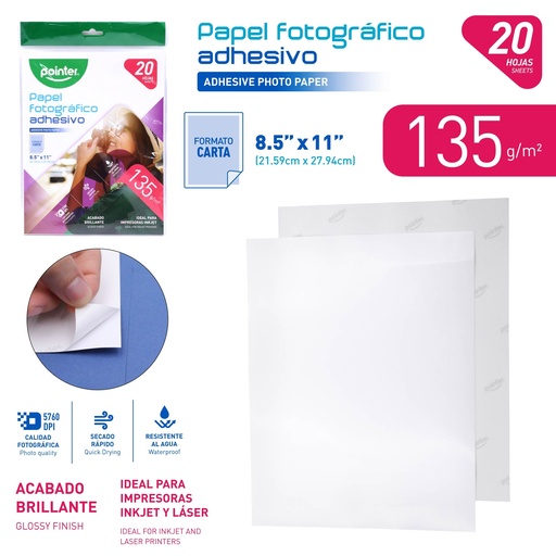 [APP-1201-135] PAPEL FOTOGRAFICO ADHESIVO 135G