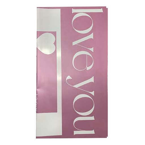 [HQ-WR-8103] PAPEL COREANO OUYA BITONO OPACO LOVE YOU - ROSADO/BLANCO 57x57CM