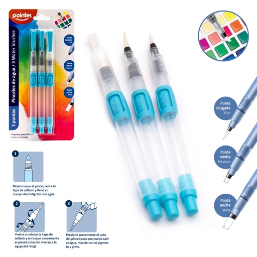 [WB-3L] PINCELES DE AGUA x3PZAS