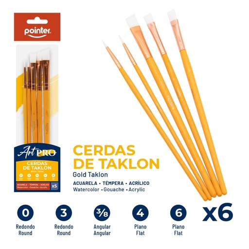 [711B-5PC] PINCELES ARTISTICOS X6PZS