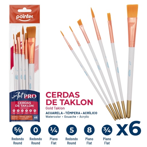 [BK021] PINCELES ARTISTICOS x6PZAS