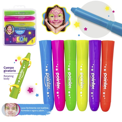 [FP-23105] PINTA CARA NEON x 6