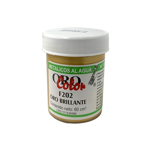[F202-60] PINTURA METALICOS AL AGUA ORO BRILLANTE 60ML