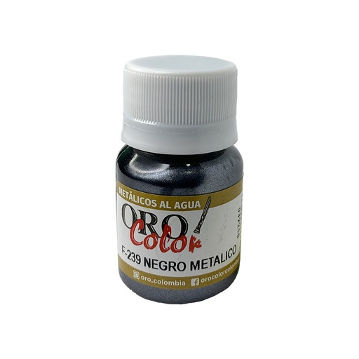 [F239] PINTURA METALICOS AL AGUA NEGRO METALICO 30ML