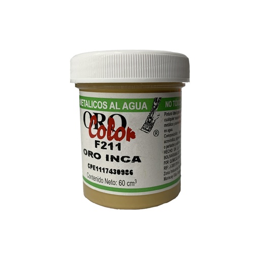 [F211-60] PINTURA METALICOS AL AGUA ORO INCA 60CM