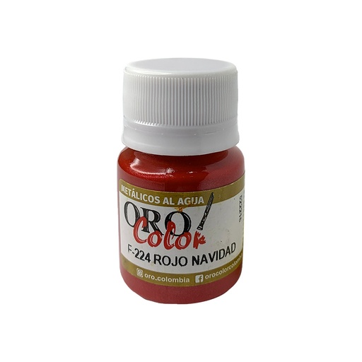 [F224] PINTURA METALICOS AL AGUA ROJO NAVIDAD 30ML