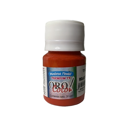 [TX335] PINTURA TEXTIL PREMIUM ROJO TOMATE 30ML