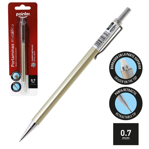 [MP-2397-B] PORTAMINAS CUERPO METALICO 0.7mm