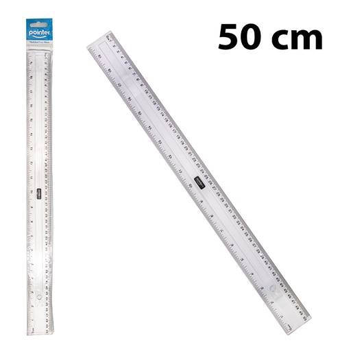 [RU-2304-50CM] REGLA 50CM CUERPO PLASTICO TRANSPARENTE