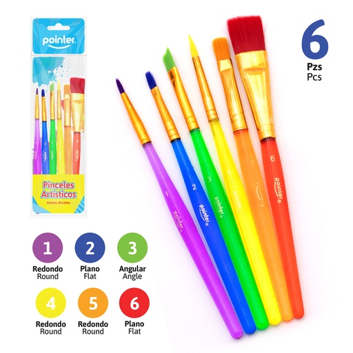 [AB-H4] PINCELES ARTISTICOS x6PZAS