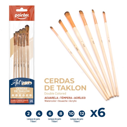[AB184-6] SET DE PINCELES x6 pzas