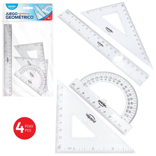[RU-1220] SET DE REGLAS GEOMETRICAS x 4 PZAS.