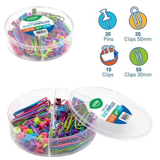 [OS-1702] SET DE TACHUELAS Y CLIPS x 110 PZAS.