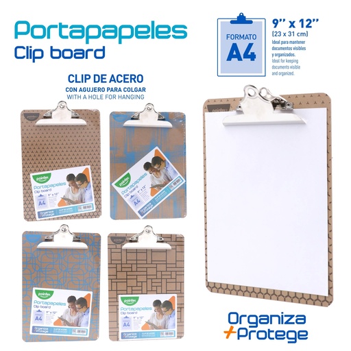 [85020-A4-P] TABLA LEGAJADORA DE MADERA - CARTA/A4 23x31Cm