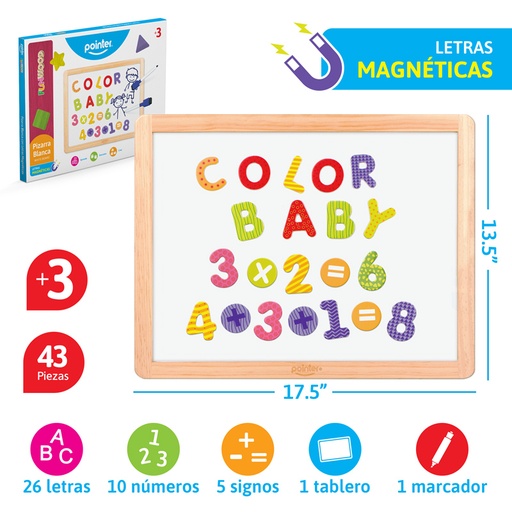 [PZZ-1924] TABLERO BLANCO CON LETRAS MAGNETICAS (JUEGO DIDACTICO)
