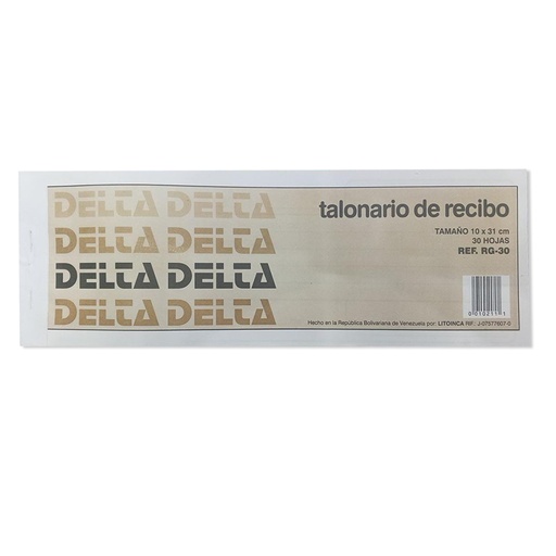 [10211] TALONARIO DE RECIBO DELTA GRANDE - 30HJ 31x10CM