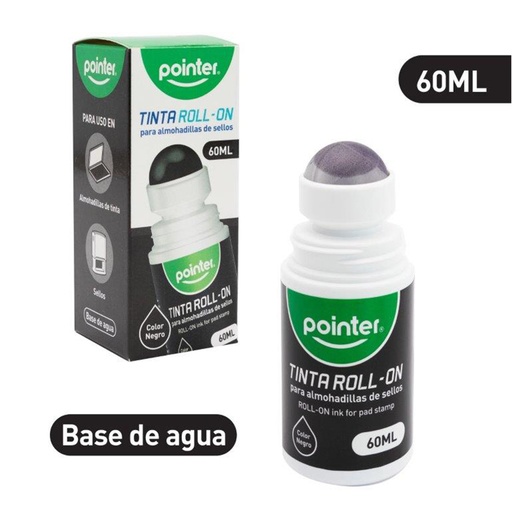 [INK-60-BK] TINTA PARA SELLO ROLL ON 60ML (NEGRO)