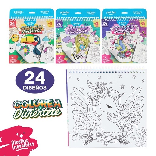 [DB-2448] LIBRO DE COLOREAR ESPIRAL 24 HOJAS