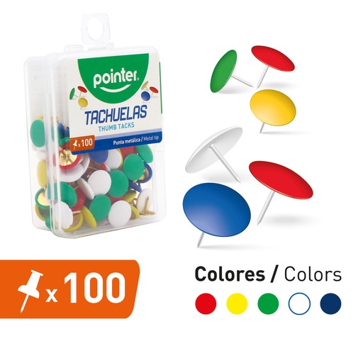 [BXCH-100-C] TACHUELAS DE COLORES x 100 PZAS