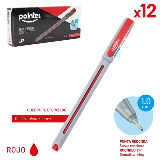 [BP-7010-R] BOLIGRAFO BALLPOINT ROJO 1.0MM 