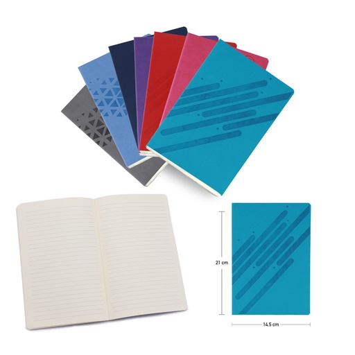 [NB-1716-A5] LIBRETA DE APUNTES ENCUADERNADA A5 CUBIERTA FLEXIBLE CON RELIEVE - 80 HOJAS AMARILLAS