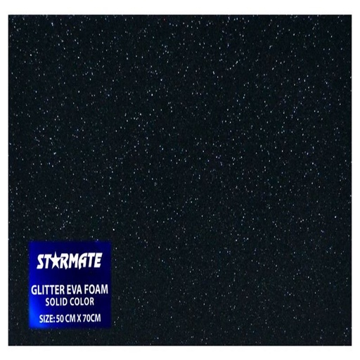 [STR-GL-CART015] FOAMY C/ESCARCHA 50X70CM NEGRO